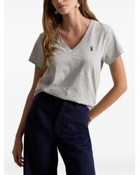 Polo Ralph Lauren - Logo-Embroidered V-Neck T-Shirt - Lyst