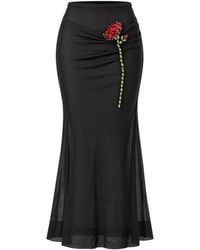 Simone Rocha - Crystal-Embellished Ruched Maxi Skirt - Lyst