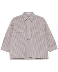 Brunello Cucinelli - Striped Pocket Blouse - Lyst
