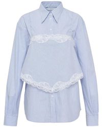 Pushbutton - Lace-Trim Striped Shirt - Lyst