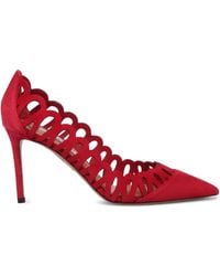 Aquazzura - Peep Pumps mit Wellensaum 85mm - Lyst