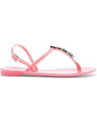 Casadei - Crystal-Embellished Jelly Flip-Flops - Lyst
