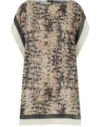 Pinko - Snake-Print Draped T-Shirt - Lyst