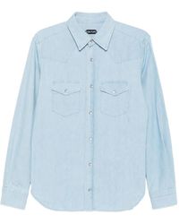 Tom Ford - Denim Overhemd Met Dubbele Zak - Lyst