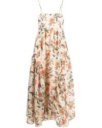 Ulla Johnson - Beige Astrid Floral Print Maxi Dress - Women's - Silk/nylon/cotton - Lyst
