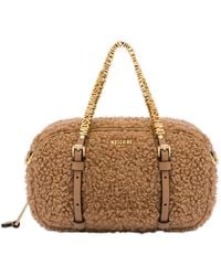 Moschino - Logo-Lettering Fleece Tote Bag - Lyst
