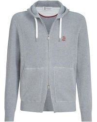 Brunello Cucinelli - Cotton Zip-Up Hoodie - Lyst