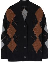 Ermanno Scervino - Argyle-Pattern Cashmere Cardigan - Lyst