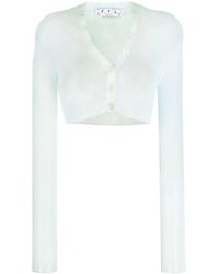Off-White c/o Virgil Abloh - Cropped Embroidered-Logo Cardigan - Lyst