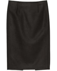 MM6 by Maison Margiela - Asymmetric Rear-Slit Midi Skirt - Lyst