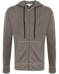 James Perse - Zipped Jersey-Fleece Hoodie - Lyst