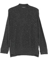 Lorena Antoniazzi - Sequin-Embellished Side-Slit Sweater - Lyst