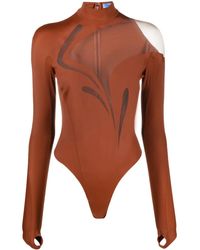 Mugler - Illusion Mesh-Panelled Bodysuit - Lyst