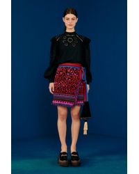 FARM Rio Red Ainika Tapestry Cardigan in Blue | Lyst