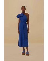 FARM Rio - One Shoulder Leaf Lenzing Ecovero Euroflax Maxi Dress - Lyst