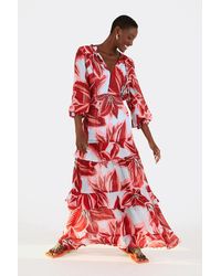 farm rio pink banana maxi dress