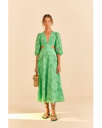 FARM Rio Richelieu Midi Dress in Pink | Lyst