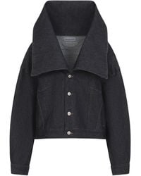 Balenciaga - Raw Standing Collar Boxy Jacket - Lyst