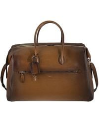 Santoni - Leather Holdall With Shaded Finish - Lyst