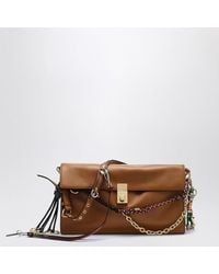Prada - Soft Sound Large Caramel Leather Bag With Charms - Lyst