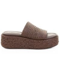 Casadei - Leather Platform Slipper - Lyst