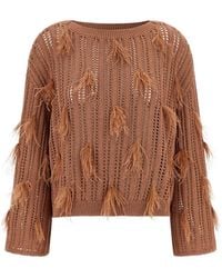 Twinset - Twin Set Ostrich Feather Sweater - Lyst