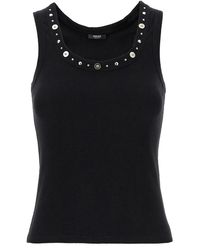 Versace - Cotton Sleeveles T-Shirt - Lyst