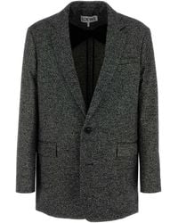 Loewe - Two-Tone Wool Blend Blazer - Lyst