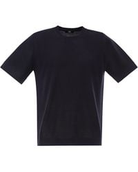 Alpha Studio - Extrafine Merino Wool Short-Sleeved Crew-Neck Jumper - Lyst