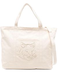 Maison Kitsuné - Fox Head Xl Canvas Tote - Lyst