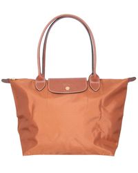 Longchamp - Medium Leather Handle Bag Nylon Shoulder - Lyst