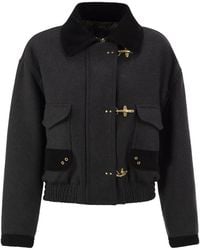 Fay - Cropped Cotton-Blend Jacket With Hooks - Lyst
