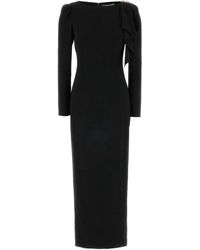 Alessandra Rich - Cady Evening Dress With Volant And Side Split - Lyst
