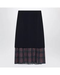Dries Van Noten - Midi Skirt With Check Insert - Lyst
