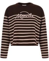 Moncler - Striped Sweater With Embroidery - Lyst