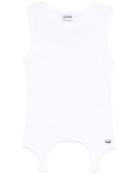 Jean Paul Gaultier - Cotton Ribbed Tank Top With Lingerie Garter - Lyst