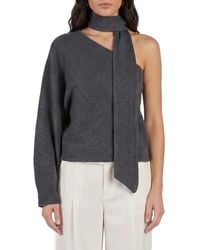FEDERICA TOSI - One-Shoulder Top With Scarf Detail - Lyst