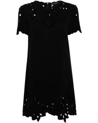 Ermanno Scervino - Embroidered Cotton Short Dress - Lyst