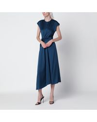 Victoria Beckham - Aria Dark Ocean Midi Dress - Lyst
