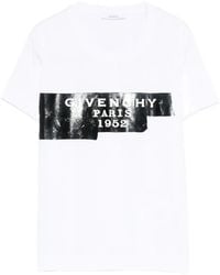 Givenchy - Cotton T-Shirt With Tape Print - Lyst