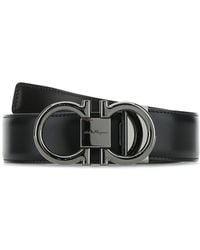 Ferragamo - Calf Leather Belt With Double Loop Buckle - Lyst