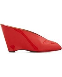 Ferragamo - Alicia 95 Peep Toe Patent Leather Mule Shoes - Lyst