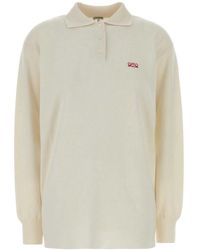 Loewe - Ivory Stretch Cashmere Blend Polo Shirt - Lyst