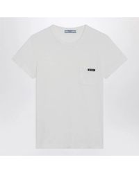 Prada - Tshirt Girocollo Bianca - Lyst