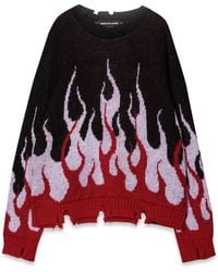 Vision Of Super - Sweater With Double Flames - Lyst