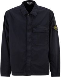 Stone Island - Regular Fit Overshirt With Concealed Zip - Lyst