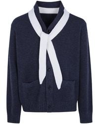 Sacai - Wool Knit Cardigan - Lyst