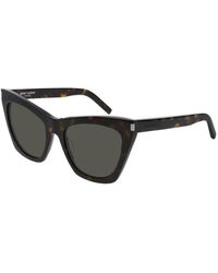 Saint Laurent - Sunglasses Sl 214 Kate 006 Havana Havana/20/145 - Lyst