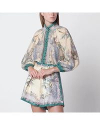 Zimmermann - Cream Cotton And Silk Indra Shirt - Lyst