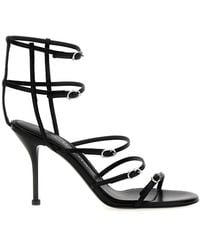 McQueen - Strap Leather Sandals - Lyst